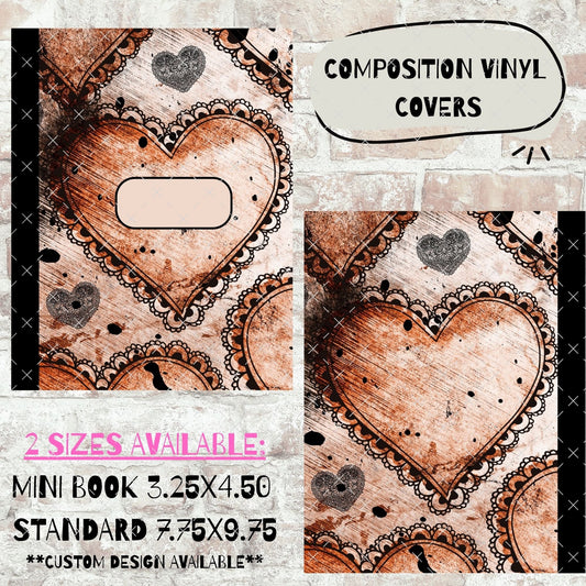 COMPOSITION BOOK VINYL - RUSTIC HEART - 216 Tumblers