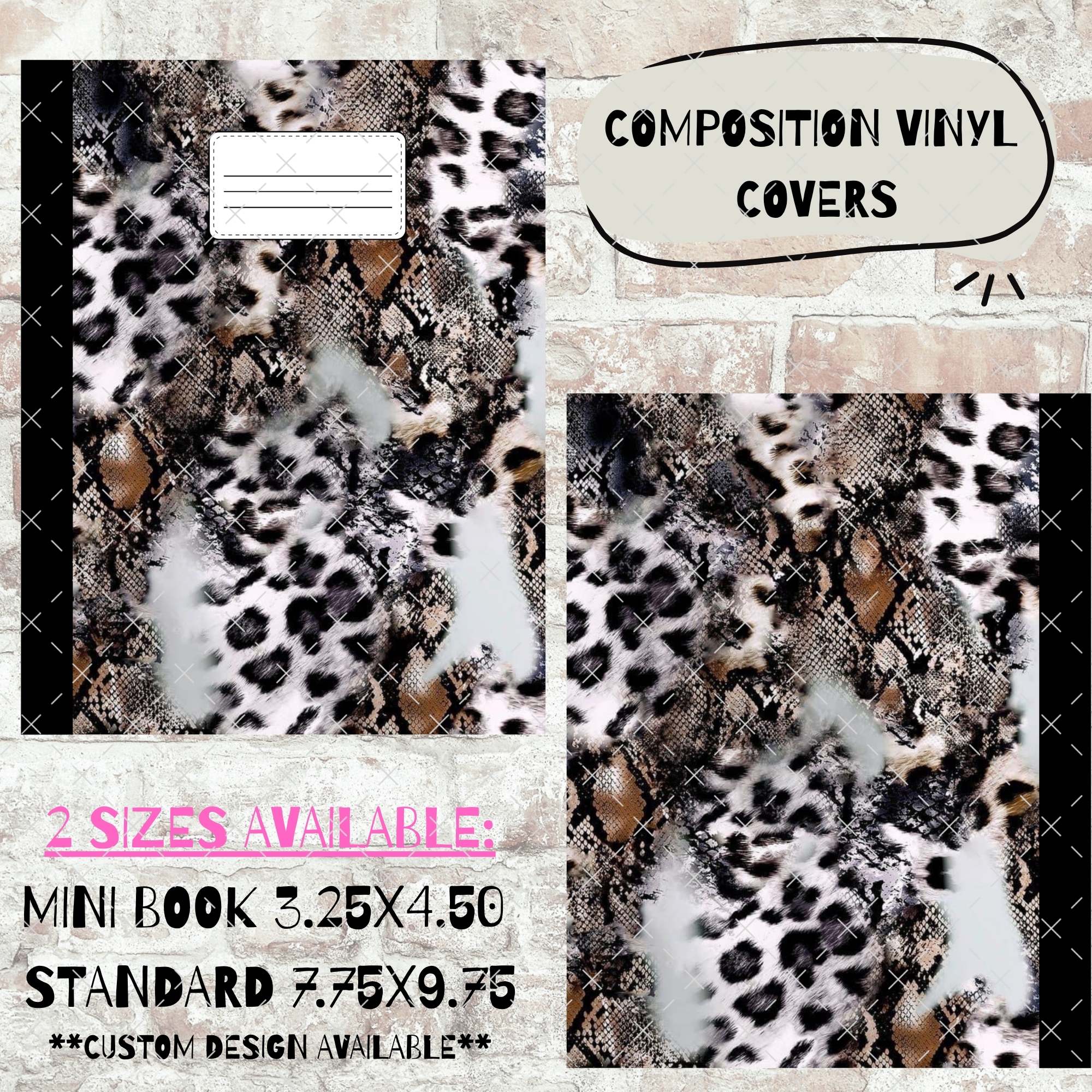 COMPOSITION BOOK VINYL - SNOW LEOPARD - 216 Tumblers