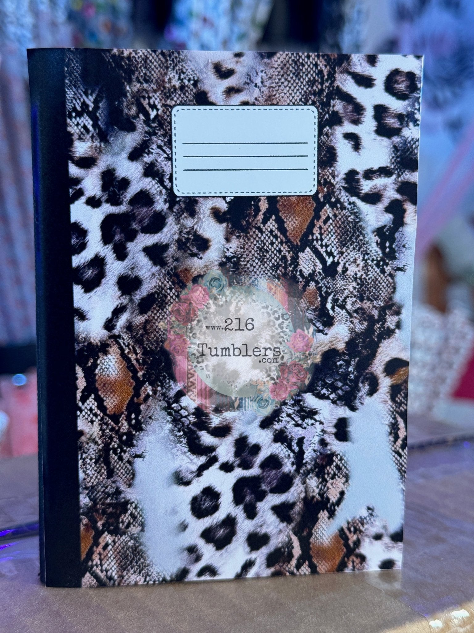 COMPOSITION BOOK VINYL - SNOW LEOPARD - 216 Tumblers