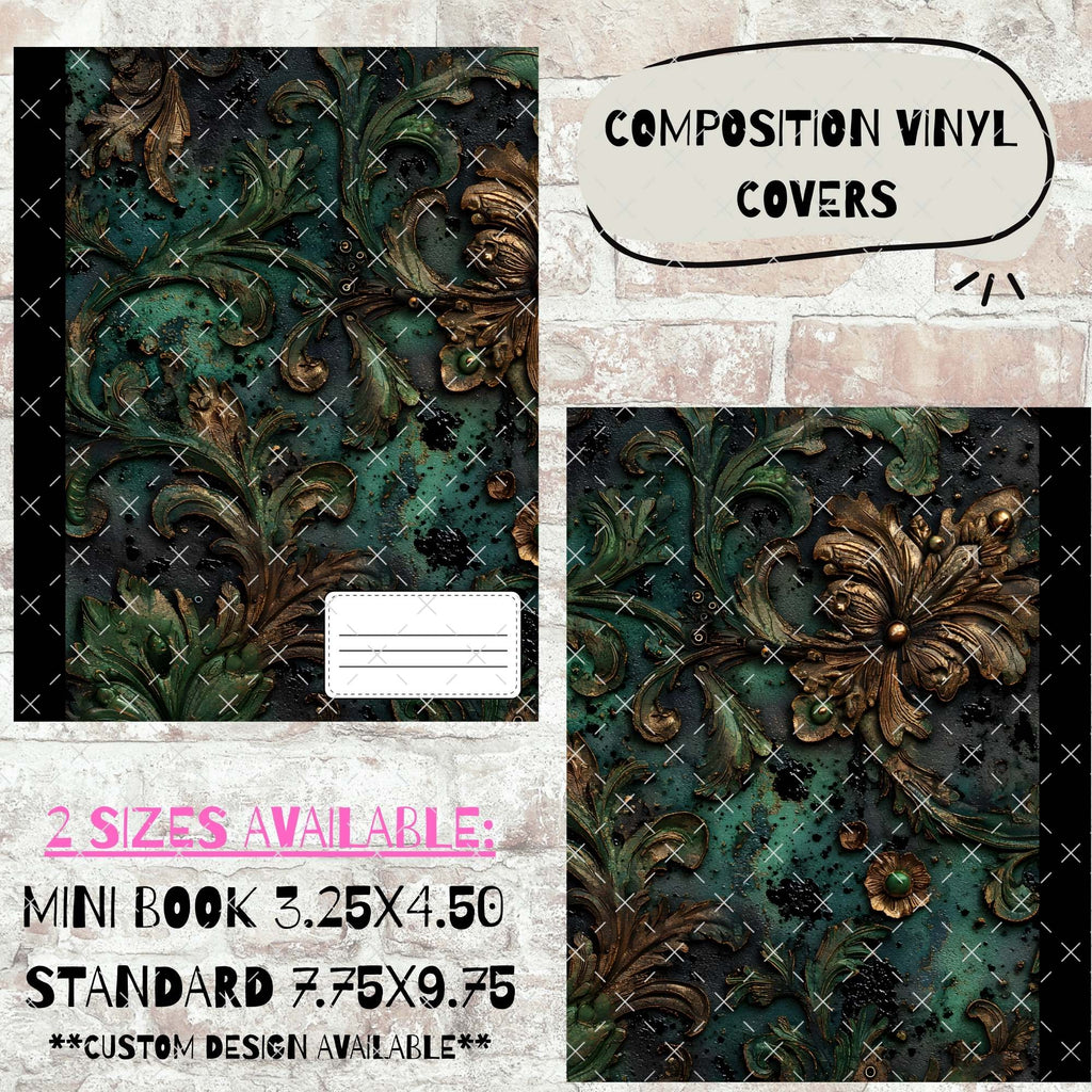 COMPOSITION BOOK VINYL - TEAL GRUNGE - 216 Tumblers
