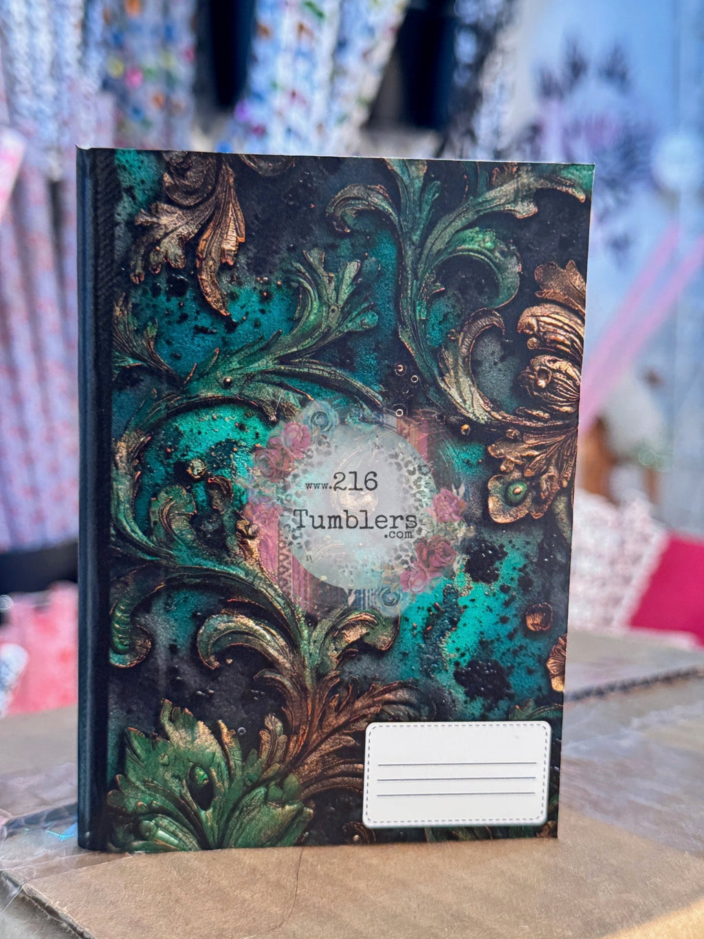 COMPOSITION BOOK VINYL - TEAL GRUNGE - 216 Tumblers