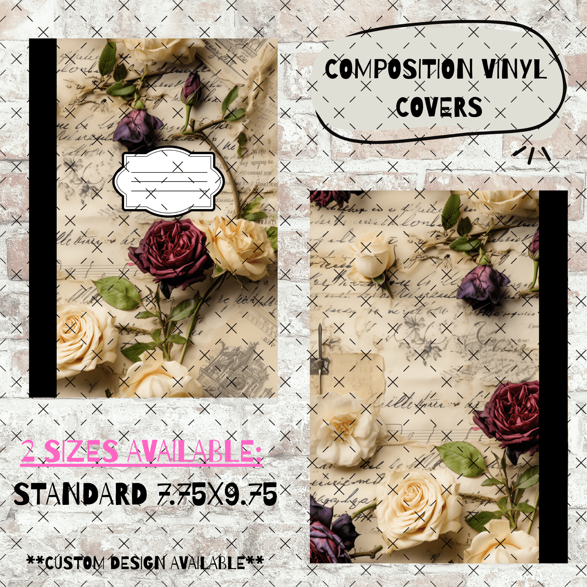 COMPOSITION BOOK VINYL - VICTORIAN ROSES - 216 Tumblers