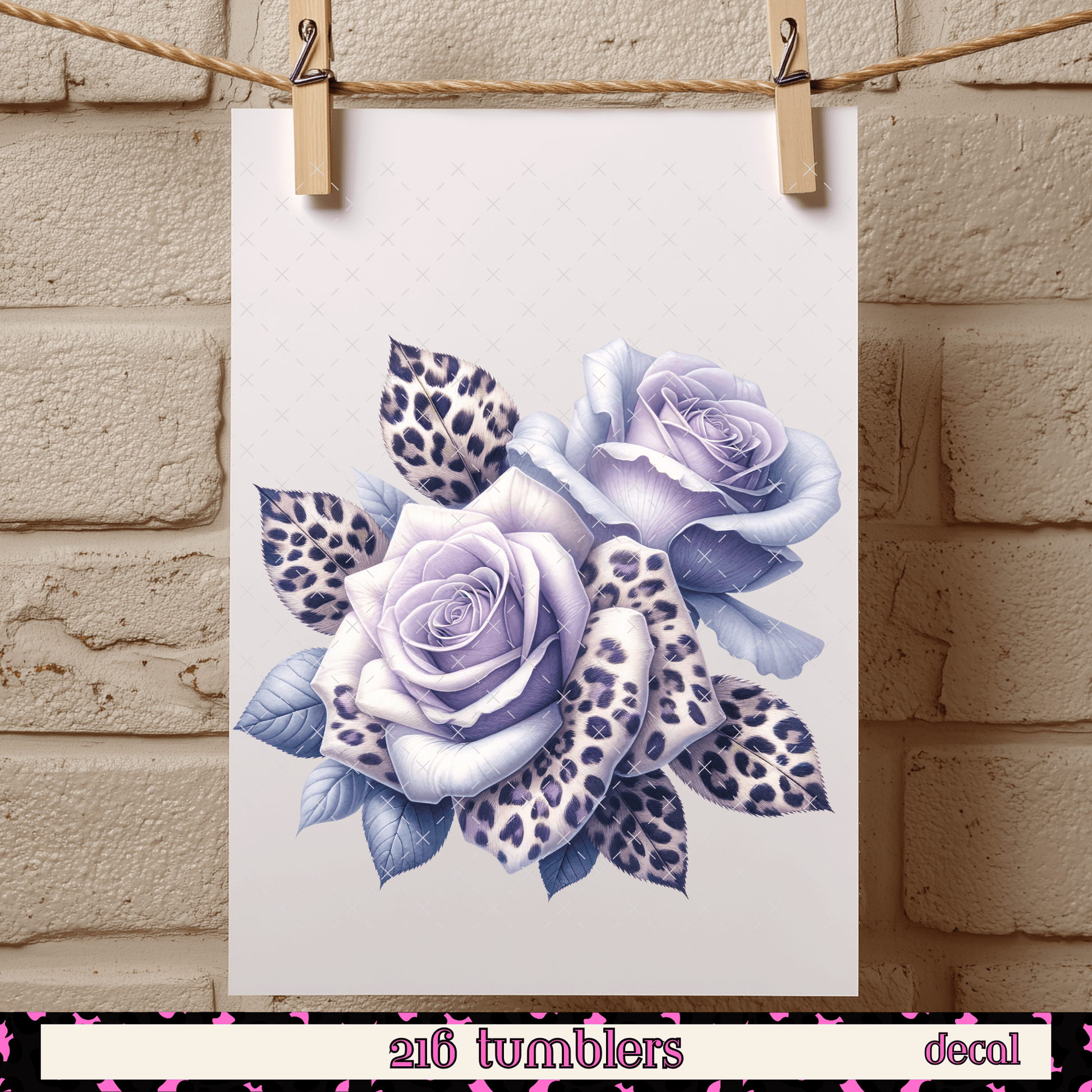 D 332 LEOPARD ROSE - 216 Tumblers