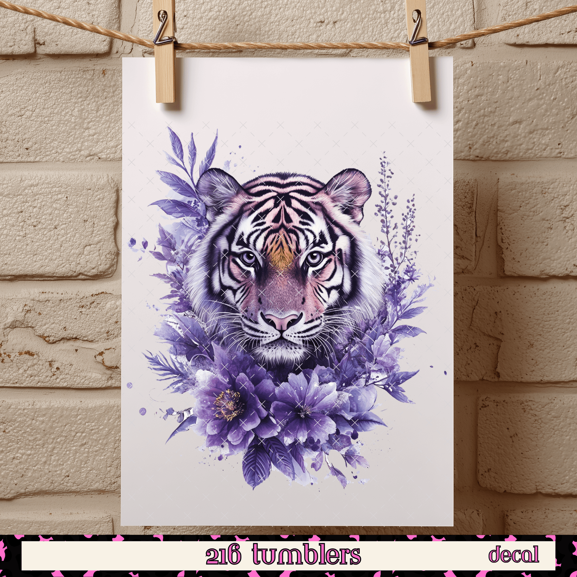 D - 333 PURPLE TIGER - 216 Tumblers