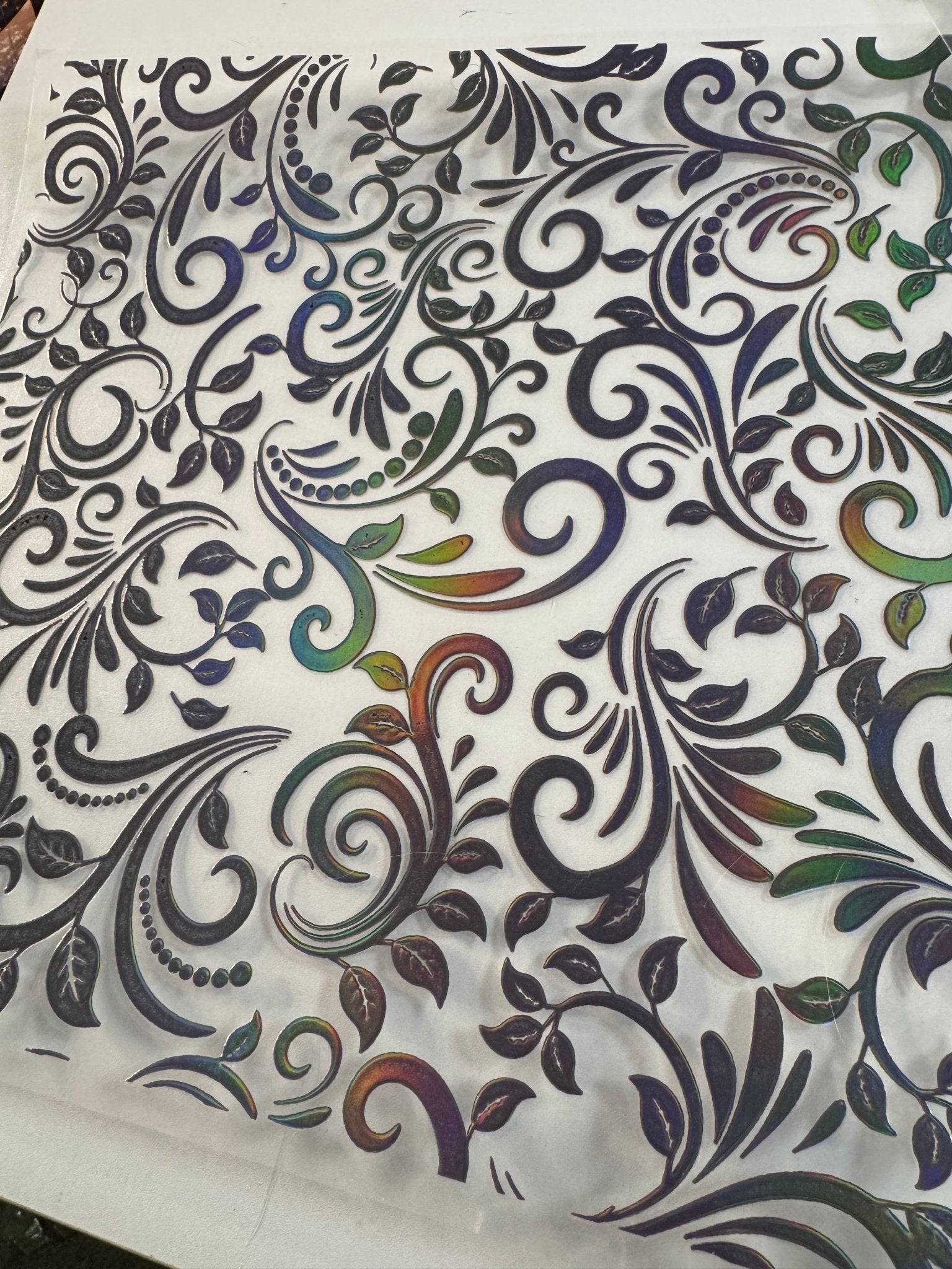 DARK BROWN HOLOGRAPHIC TOOLED LEATHER - 216 Tumblers