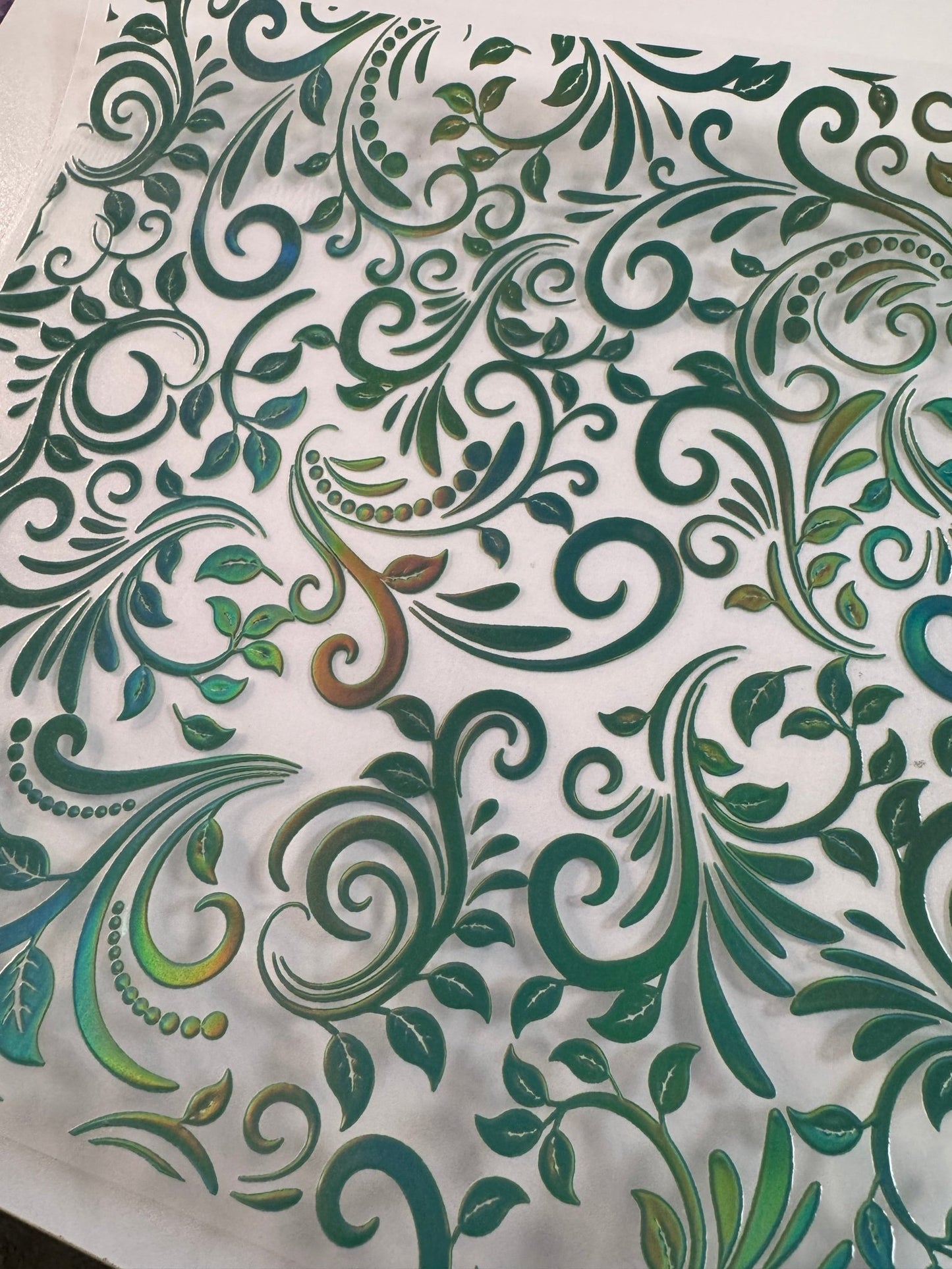 DARK GREEN HOLOGRAPHIC TOOLED LEATHER - 216 Tumblers