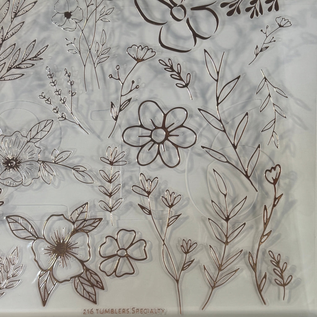 FLORAL SHEETS - 3 COLORS - METALLIC - 216 Tumblers