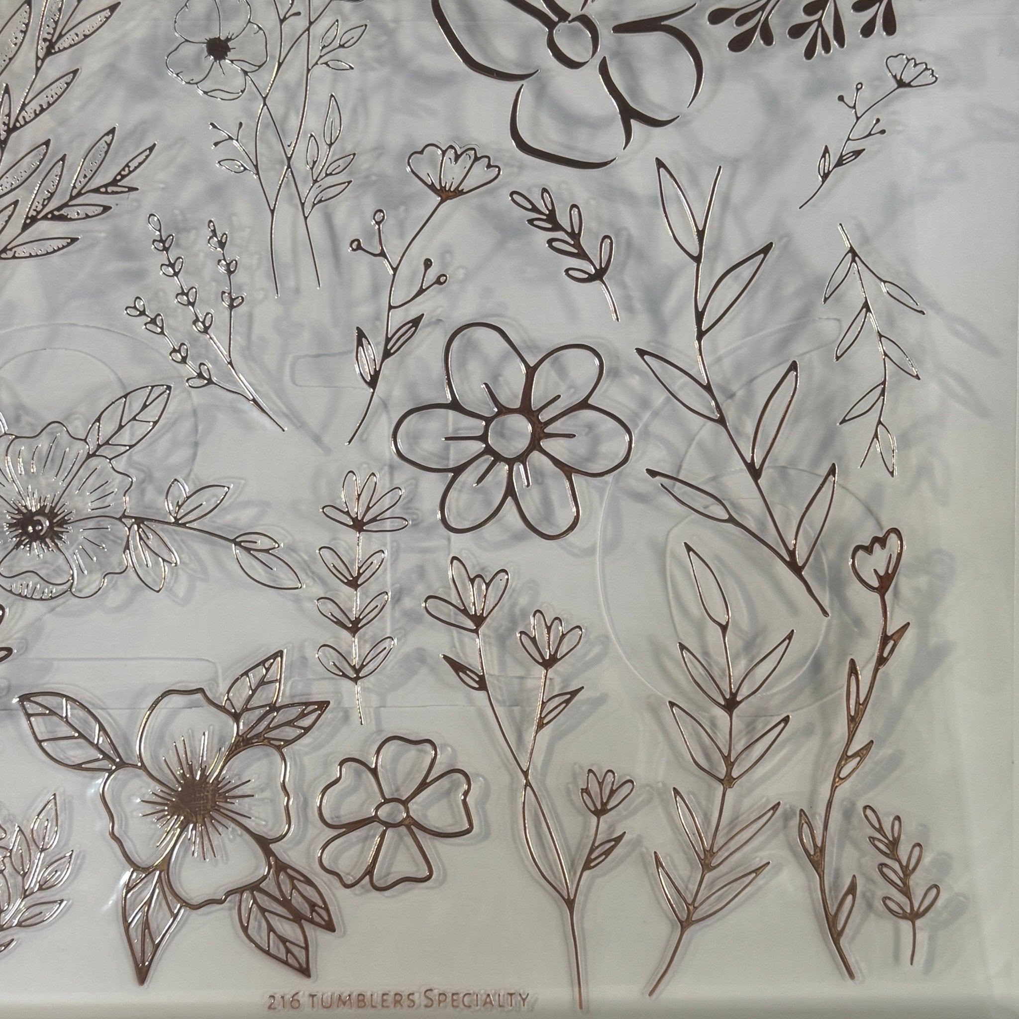 FLORAL SHEETS - 3 COLORS - METALLIC - 216 Tumblers