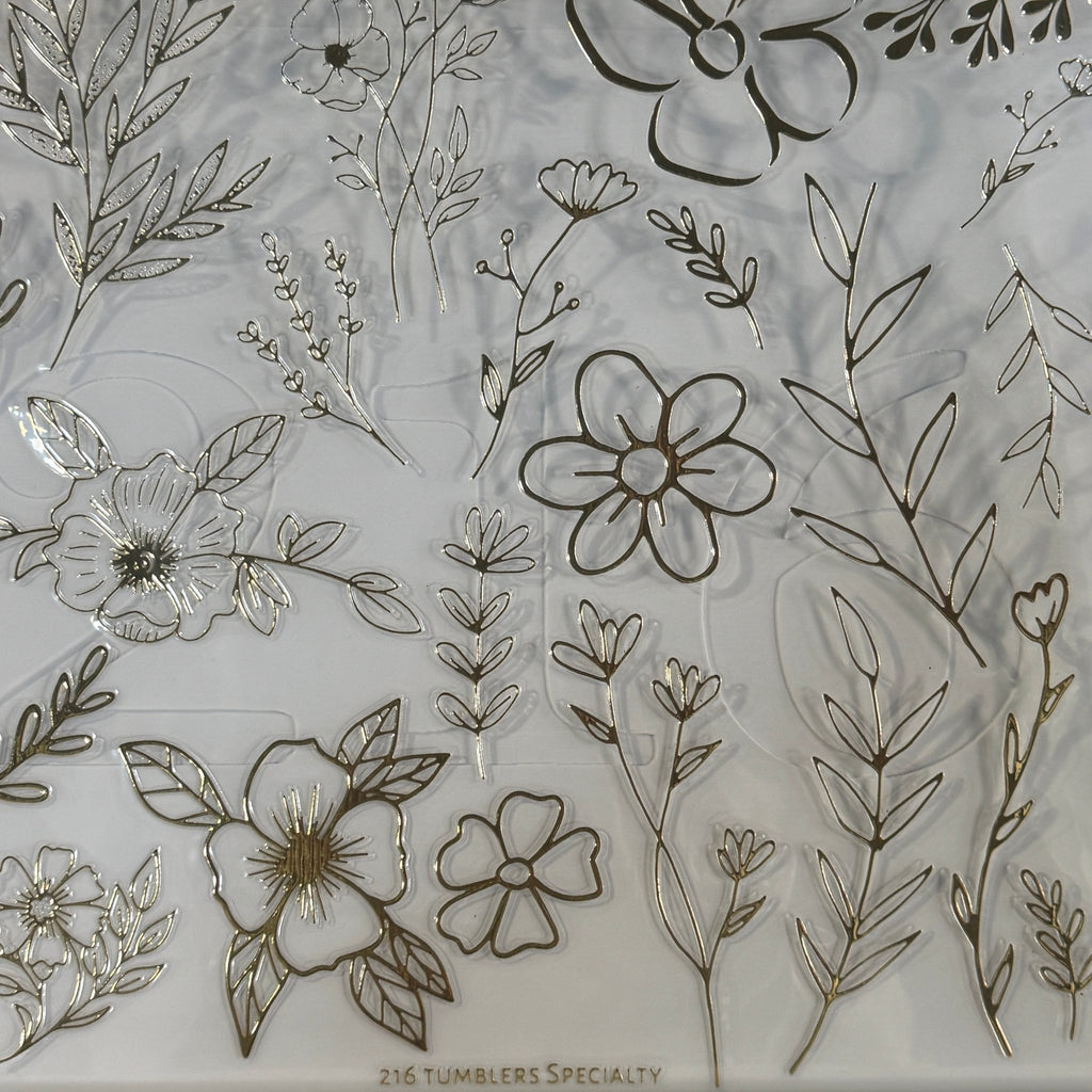 FLORAL SHEETS - 3 COLORS - METALLIC - 216 Tumblers