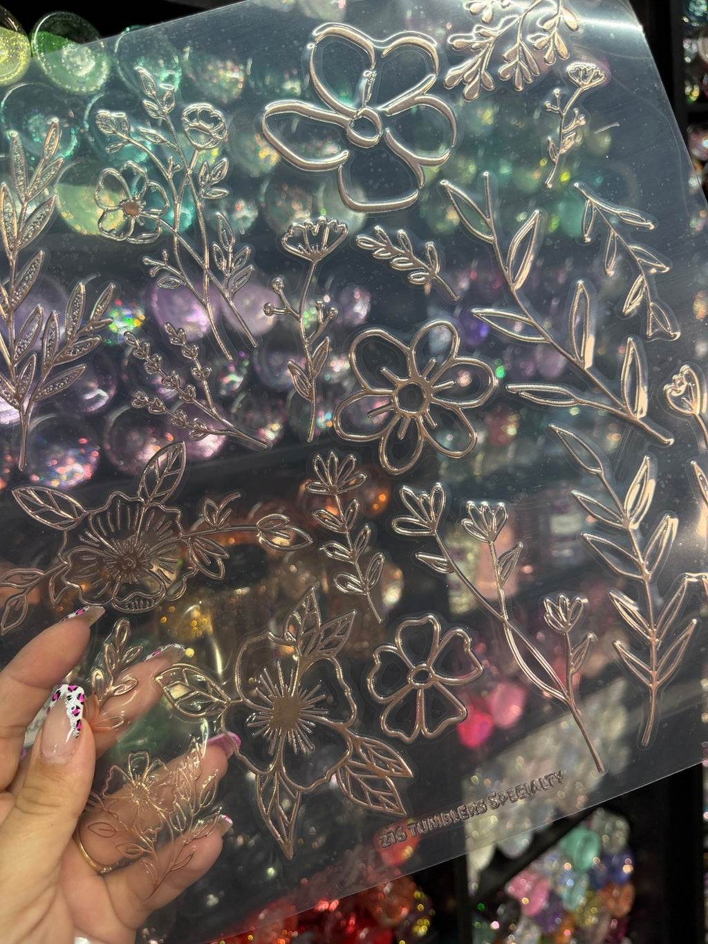FLORAL SHEETS - METALLIC - 216 Tumblers