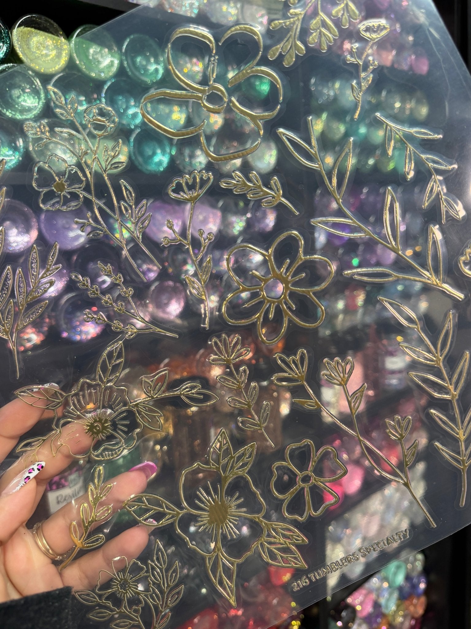 FLORAL SHEETS - METALLIC - 216 Tumblers