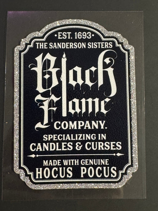 GLITTER UVDTF 105 BLACK FLAME - BLACK - 216 Tumblers