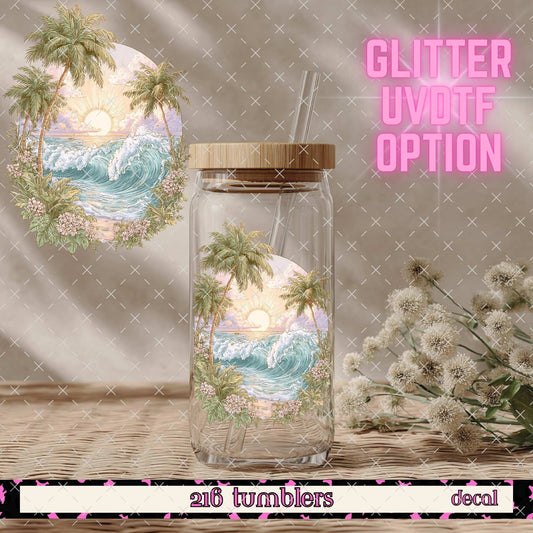 GLITTER UVDTF 406 BEACH SCENE - 216 Tumblers