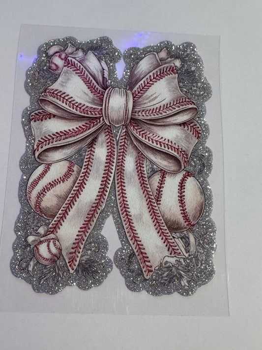 GLITTER UVDTF 407 BIG BASEBALL BOW - 216 Tumblers