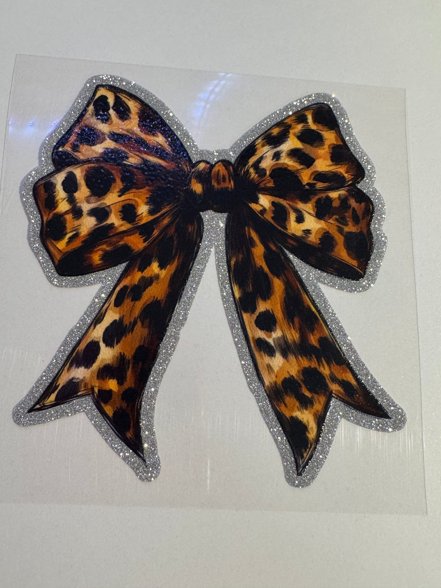 GLITTER UVDTF 413 LEOPARD BOW - 216 Tumblers