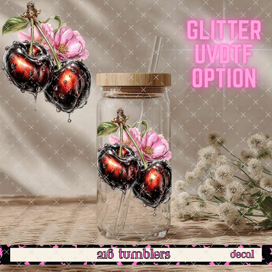 GLITTER UVDTF 414 MELTING CHERRIES - 216 Tumblers