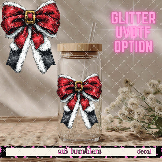 GLITTER UVDTF 418 SANTA BELT BOW - 216 Tumblers