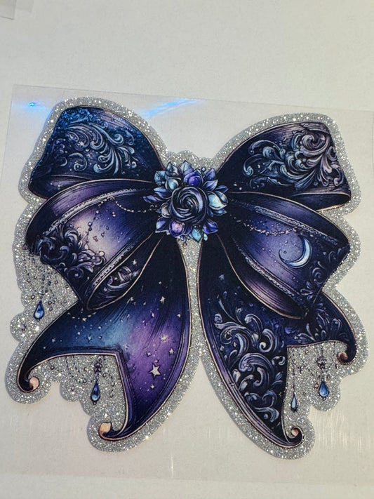 GLITTER UVDTF 420 PRETTY BLUE BOW - 216 Tumblers