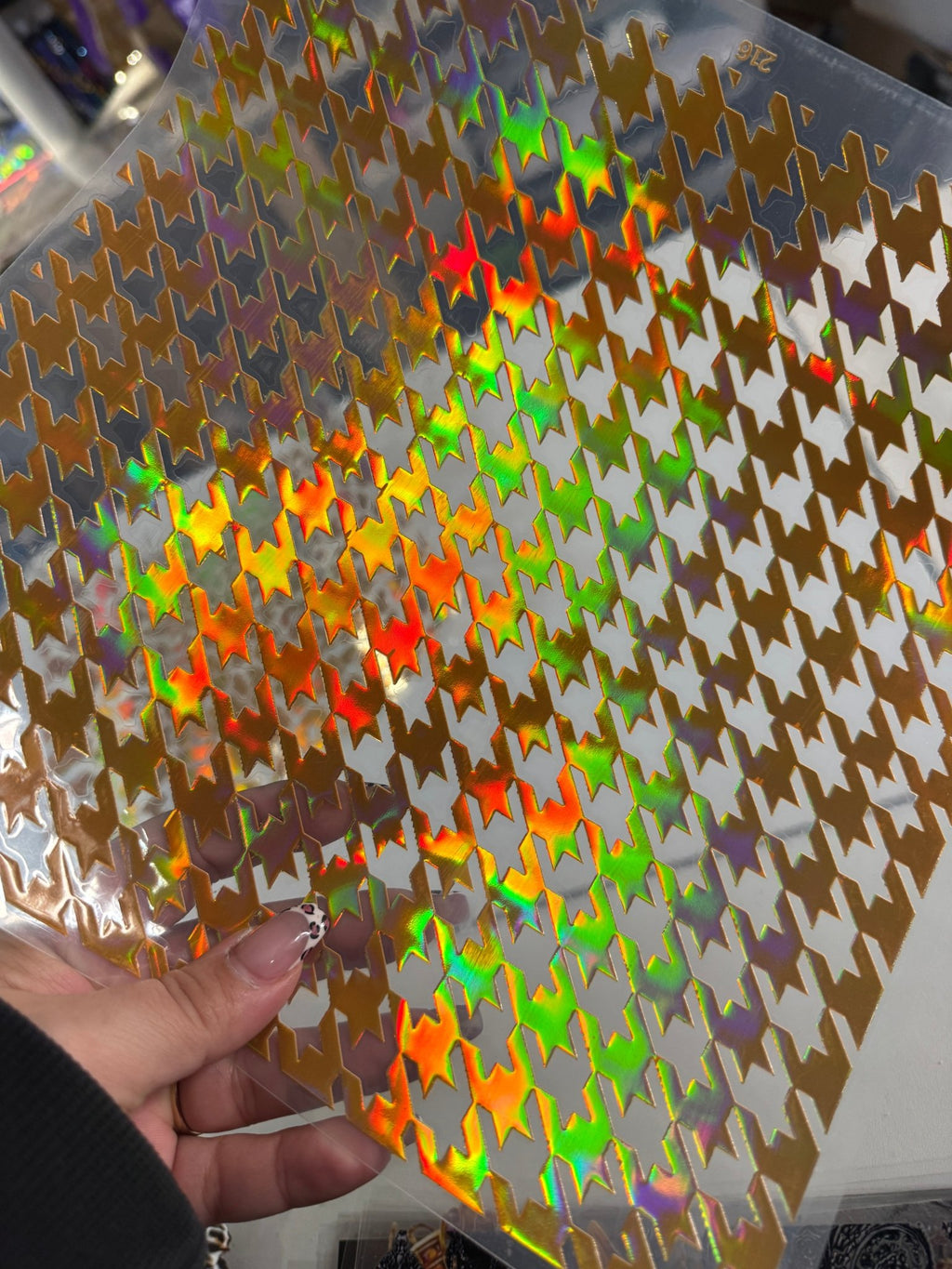 GOLD /ORANGE / GREEN HOLO COLOR SHIFT HOUNDSTOOTH - 216 Tumblers