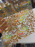 GOLD /ORANGE / GREEN HOLO COLOR SHIFT TOOLED LEATHER - 216 Tumblers