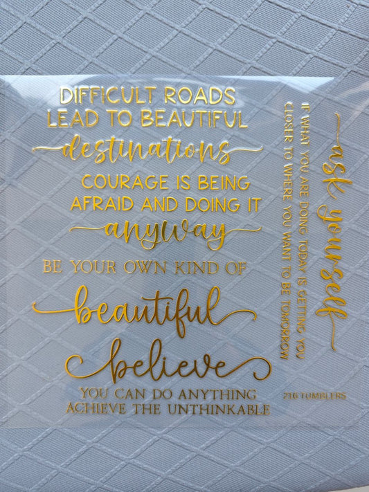 GOLD SHEET 760 WORDS - 216 Tumblers