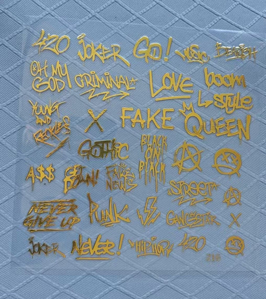 GOLD SHEET GRAFFITI - 216 Tumblers