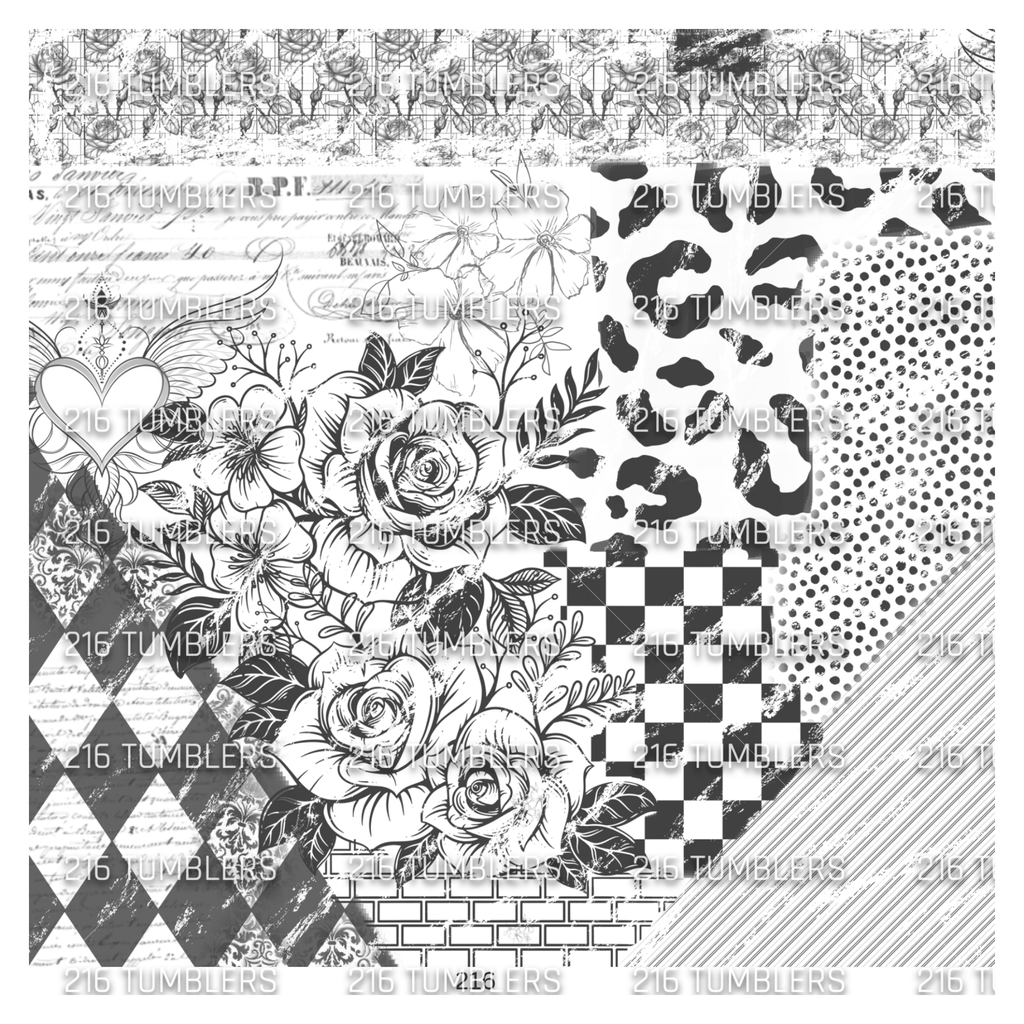 GRUNGE ARGYLE ROSE CHECKER LEOPARD OVERLAY - 216 Tumblers