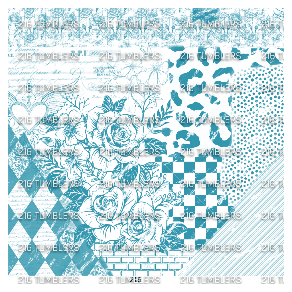 GRUNGE ARGYLE ROSE CHECKER LEOPARD OVERLAY - 216 Tumblers