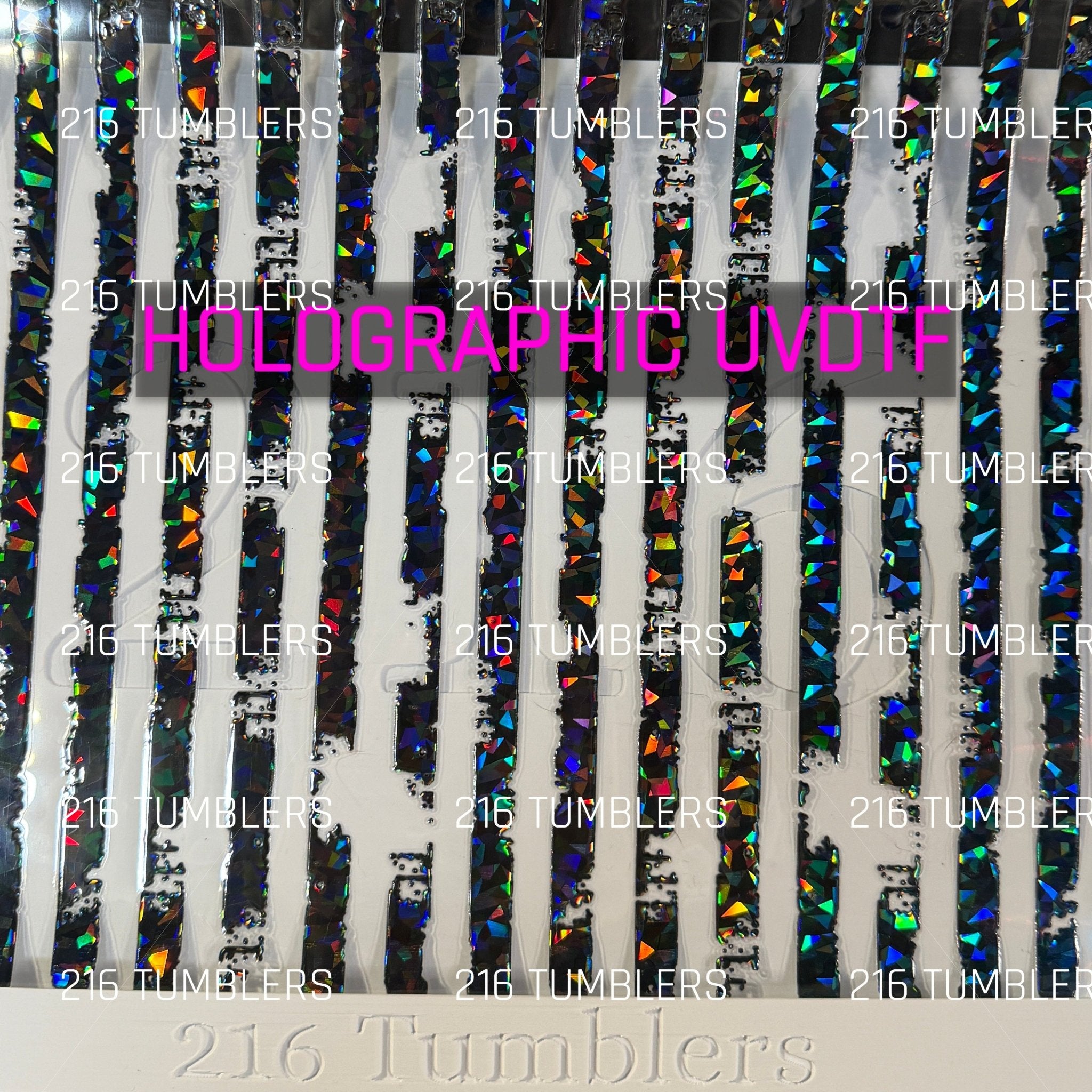 GRUNGE STRIPS BLACK HOLOGRAPHIC SHARDS 11.25X11.25 - 216 Tumblers