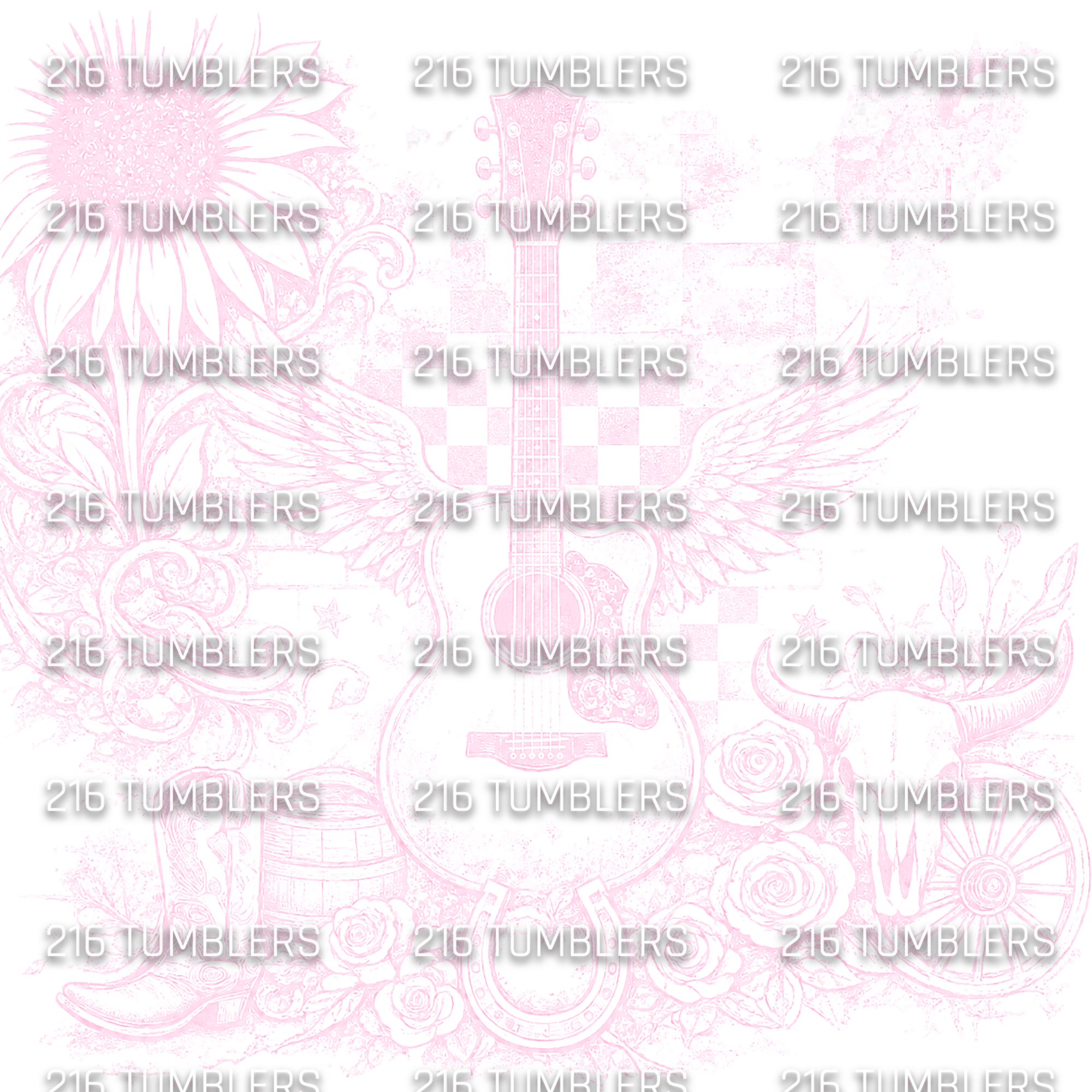 GUITAR CHECKER OVERLAY - 4 COLOR OPTIONS - 216 Tumblers
