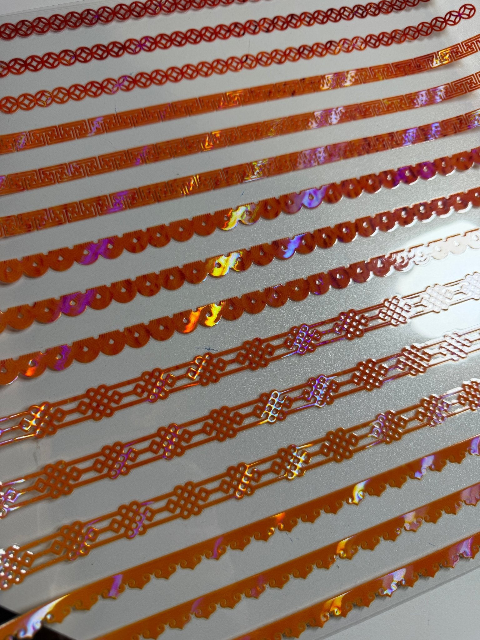 HOLOGRAPHIC - 1357 ORANGE BORDERS - 216 Tumblers
