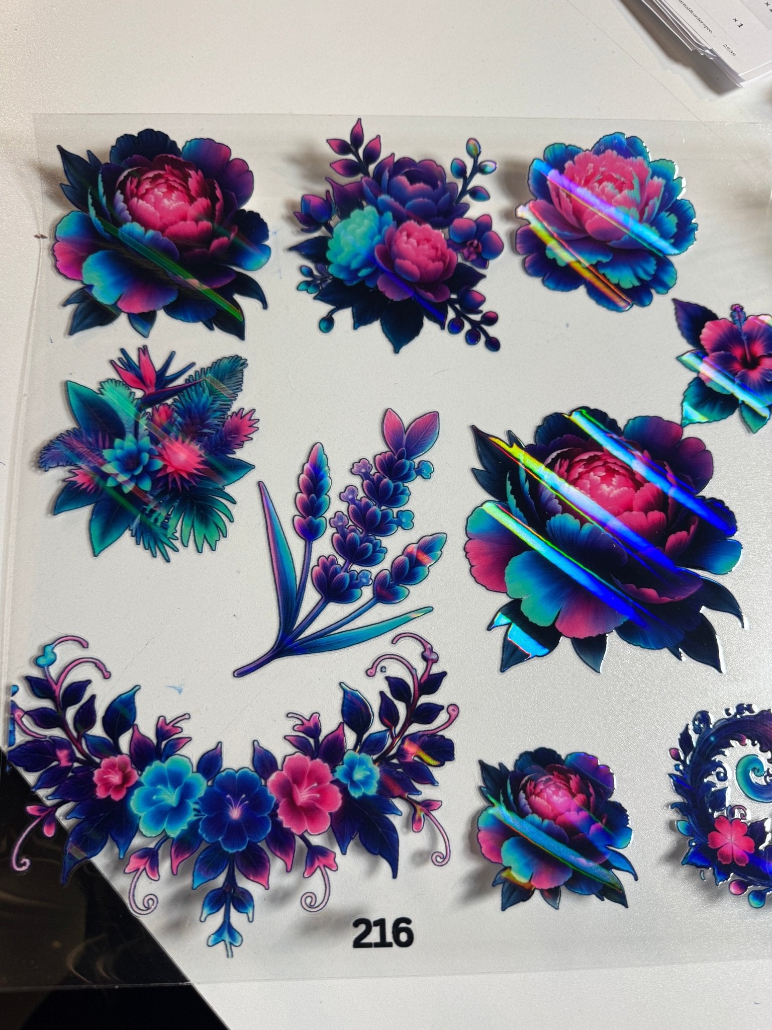 HOLOGRAPHIC - 216 - FLOWERS 1 - 216 Tumblers