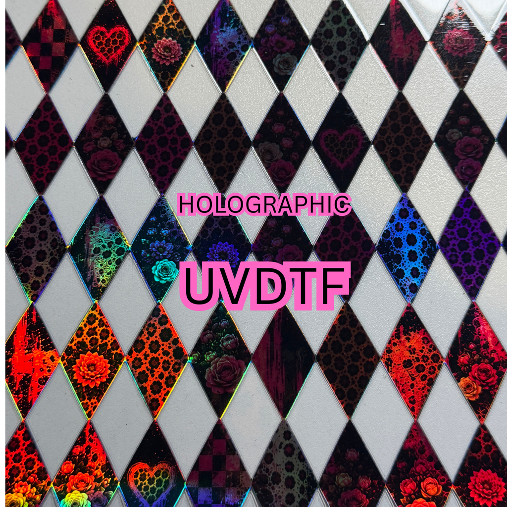 HOLOGRAPHIC DESIGNED ARGYLE UVDTF - 216 Tumblers