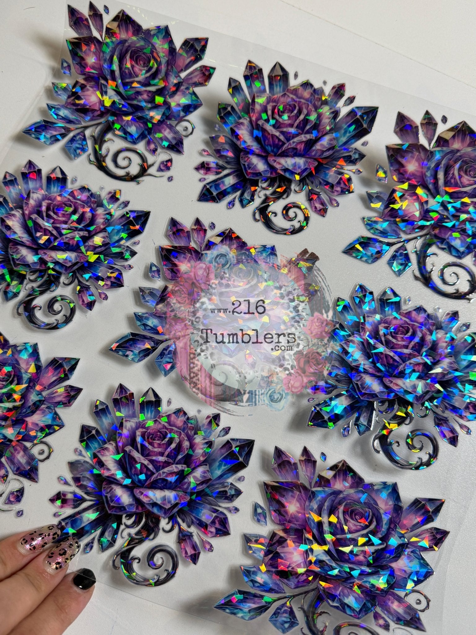 HOLOGRAPHIC SHARDS - 1349 - FLOWERS - 216 Tumblers