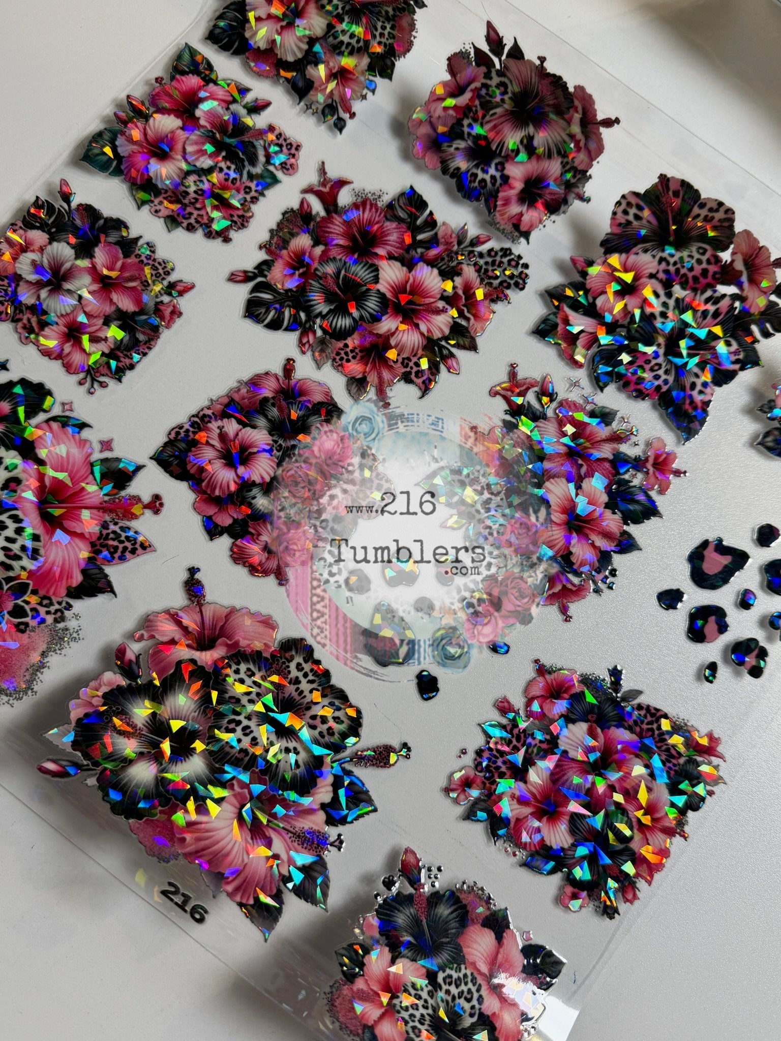HOLOGRAPHIC SHARDS - 216 - FLOWERS 2 - 216 Tumblers