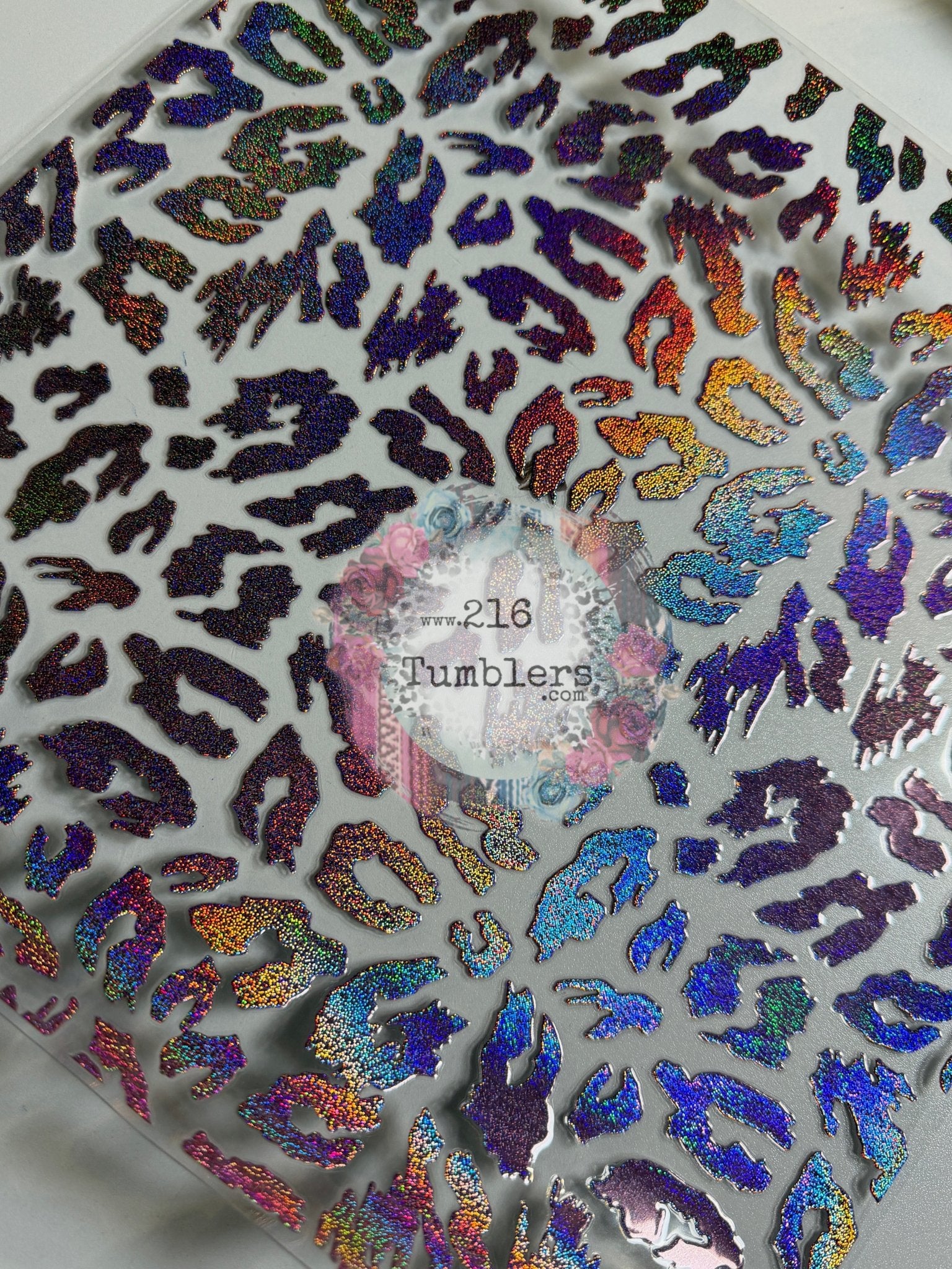HOLOGRAPHIC SHARDS - PINK - JAGGED LEOPARD - 216 Tumblers
