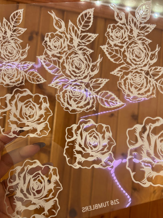 IN WHITE - 76 FLORAL BUNDLE OUTLINES - 216 Tumblers