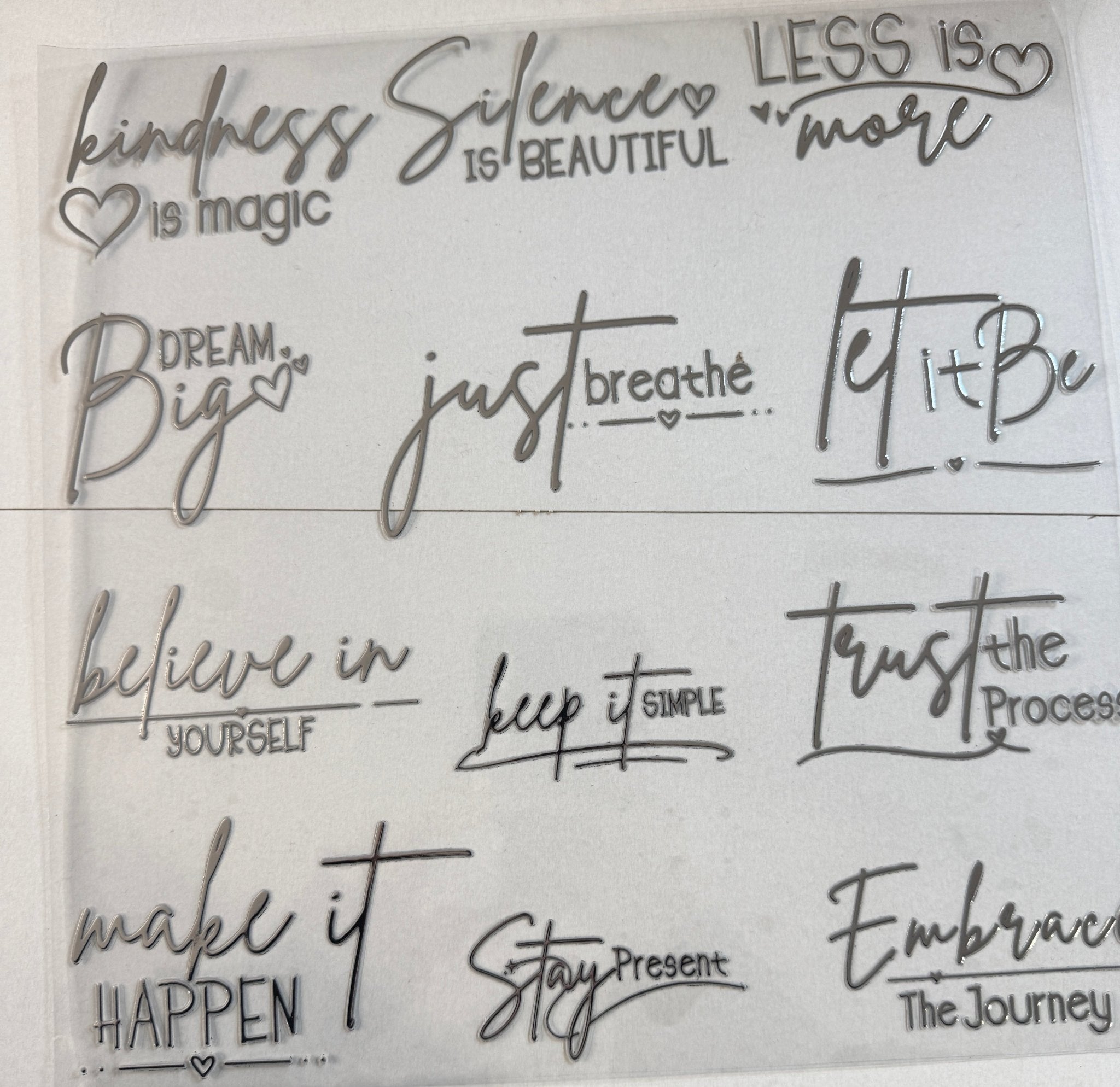 KIND WORD SHEET 1 GOLD AND SILVER OPTION Design Credit. Kraft Craze - 216 Tumblers