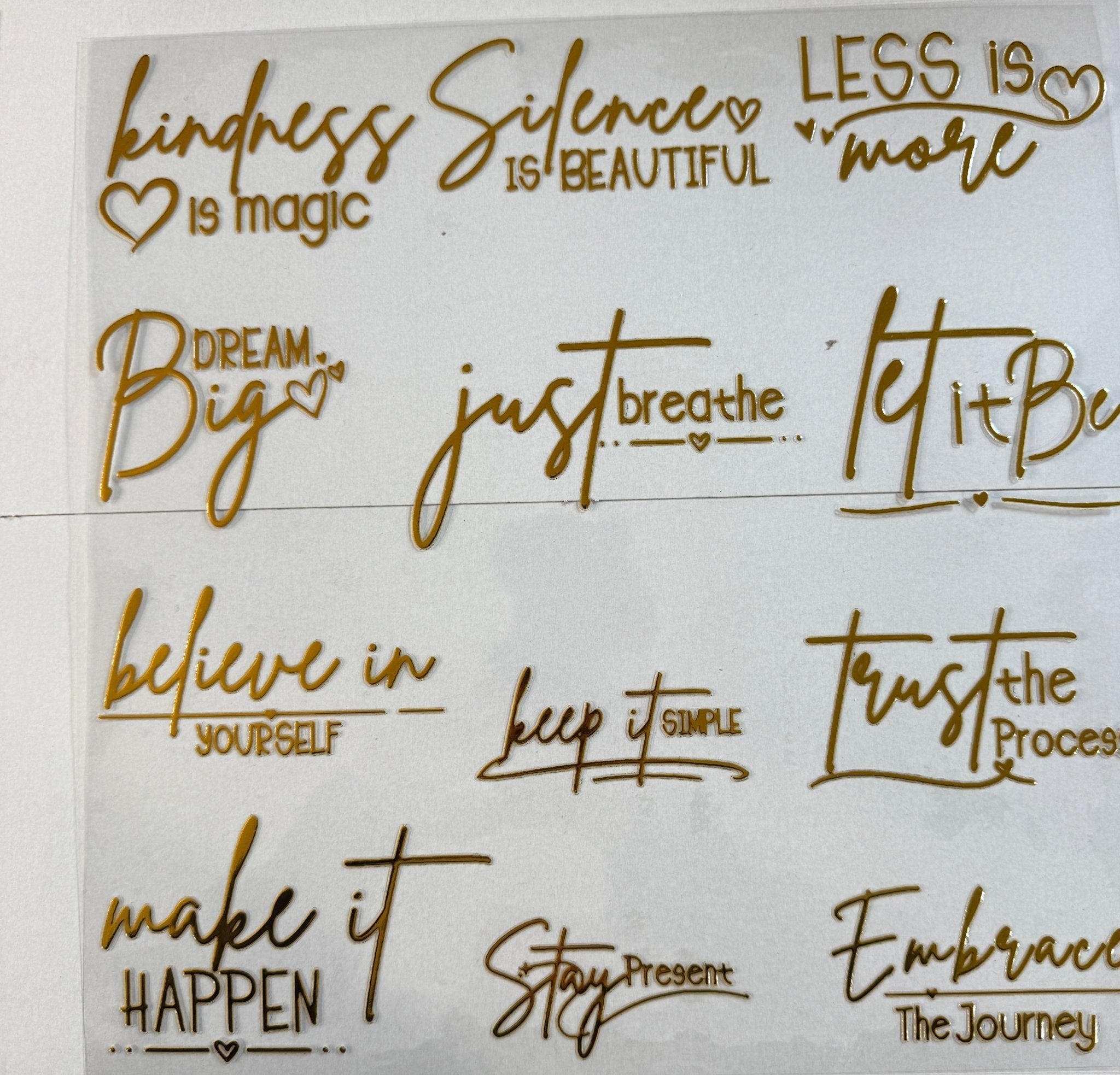 KIND WORD SHEET 1 GOLD AND SILVER OPTION Design Credit. Kraft Craze - 216 Tumblers