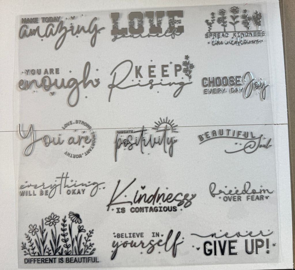 KIND WORD SHEET 2 GOLD AND SILVER OPTION. Design Credit . Kraft Craze - 216 Tumblers