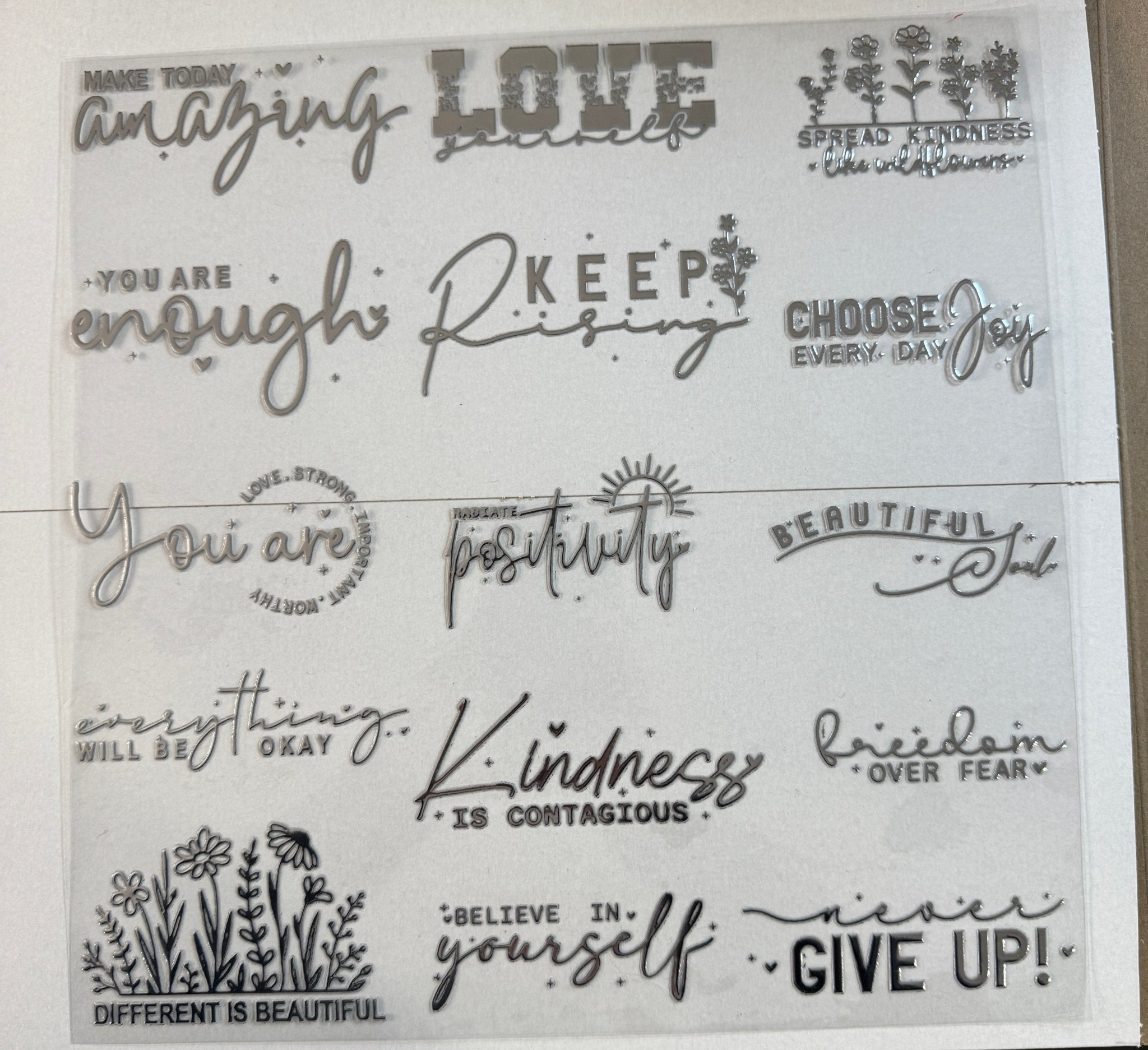 KIND WORD SHEET 2 GOLD AND SILVER OPTION. Design Credit . Kraft Craze - 216 Tumblers