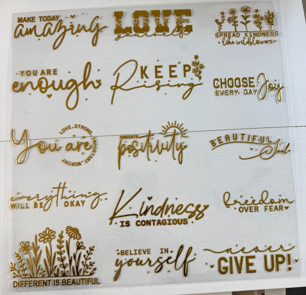 KIND WORD SHEET 2 GOLD AND SILVER OPTION. Design Credit . Kraft Craze - 216 Tumblers