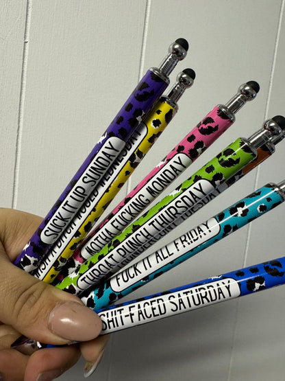 Leopard Days of the Week (7) - Vinyl Pen Wrap - 216 Tumblers