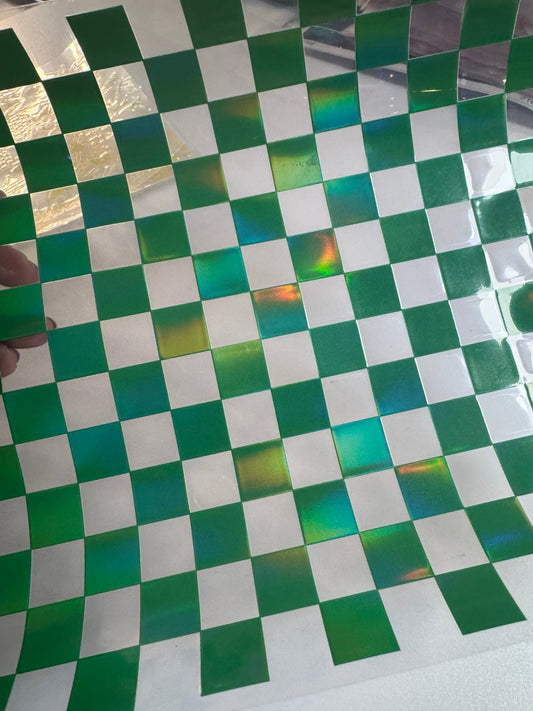 LIGHT GREEN CHECKER - HOLOGRAPHIC - 216 Tumblers