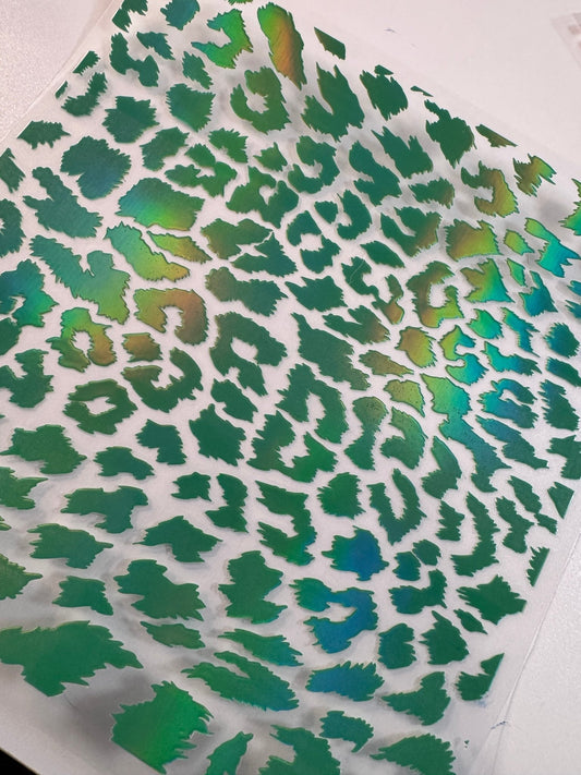 LIGHT GREEN HOLOGRAPHIC LEOPARD PRINT - 216 Tumblers