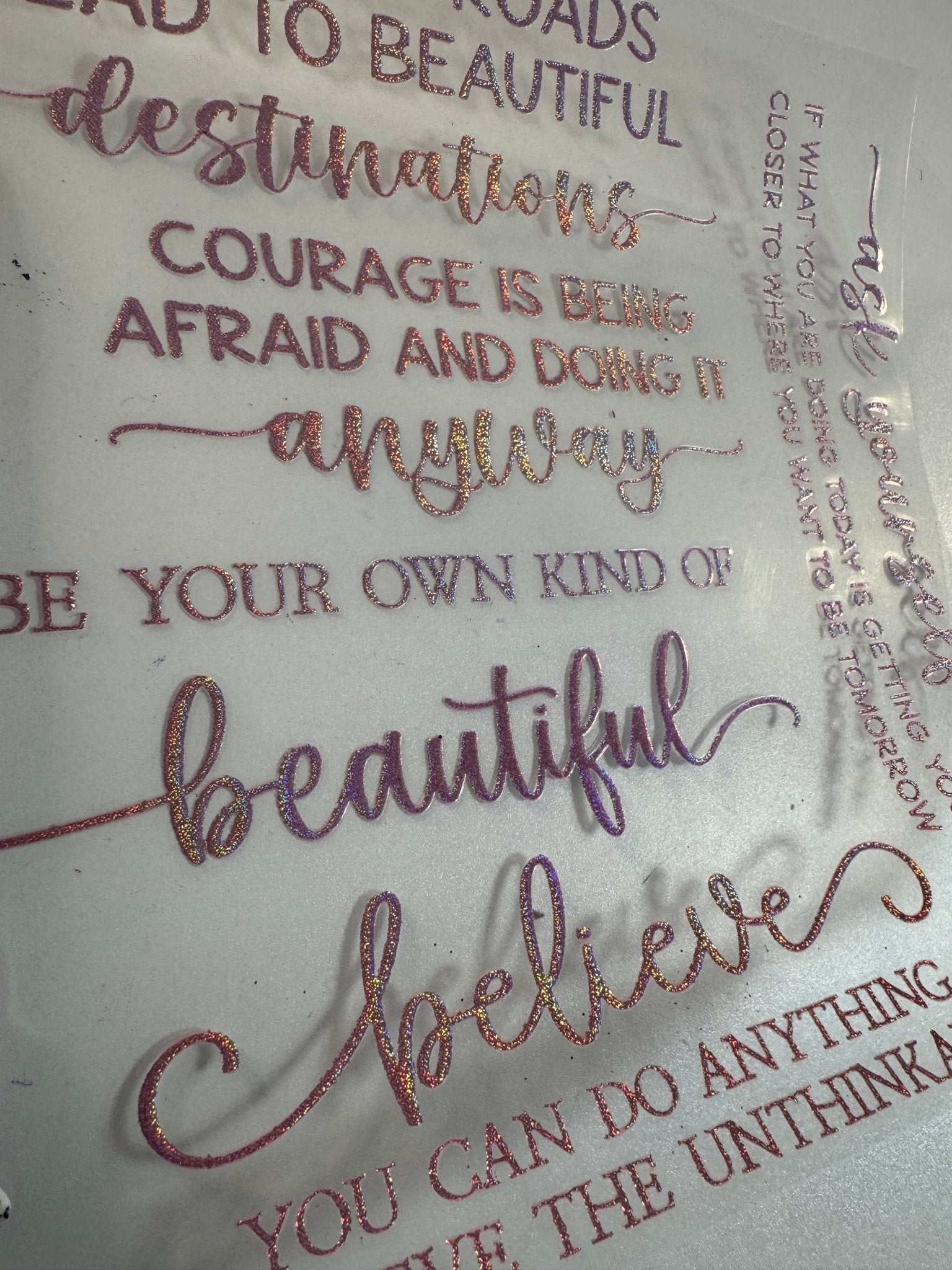 LIGHT PINK GLITTER HOLO 760 WORDS - 216 Tumblers