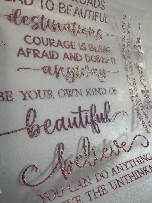 LIGHT PINK GLITTER HOLO 760 WORDS - 216 Tumblers