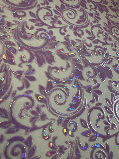 LILAC HOLOGRAM TOOLED LEATHER