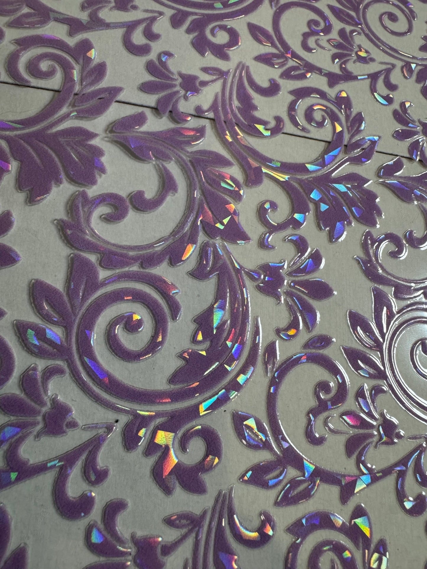 LILAC HOLOGRAM TOOLED LEATHER