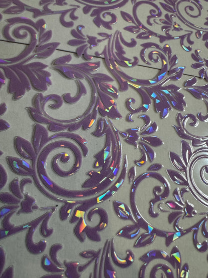 LILAC HOLOGRAM TOOLED LEATHER